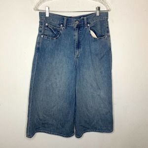 Gap Jeans Wide Leg Cropped High Rise Waist Blue Denim Women’s 27/8